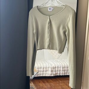 Princess Polly Sage Green Cardigan